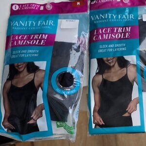 NWT Vanity Fair Radiant Women's Cami - Luxurious Lace Trim, Medium Set of 2